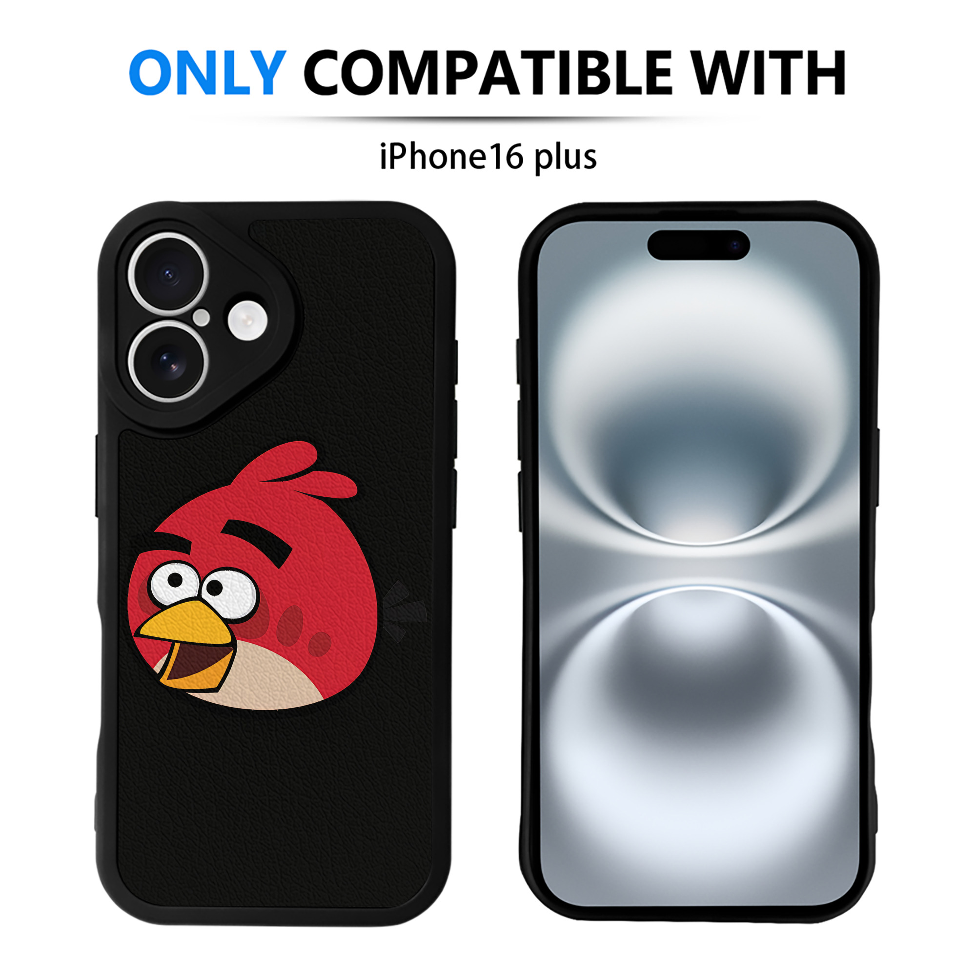 （画像用） Angry Birds アングリーバード 【iPhone 16シリーズ対応】シリコンスマホケース（レザー調） 材質：シリコン